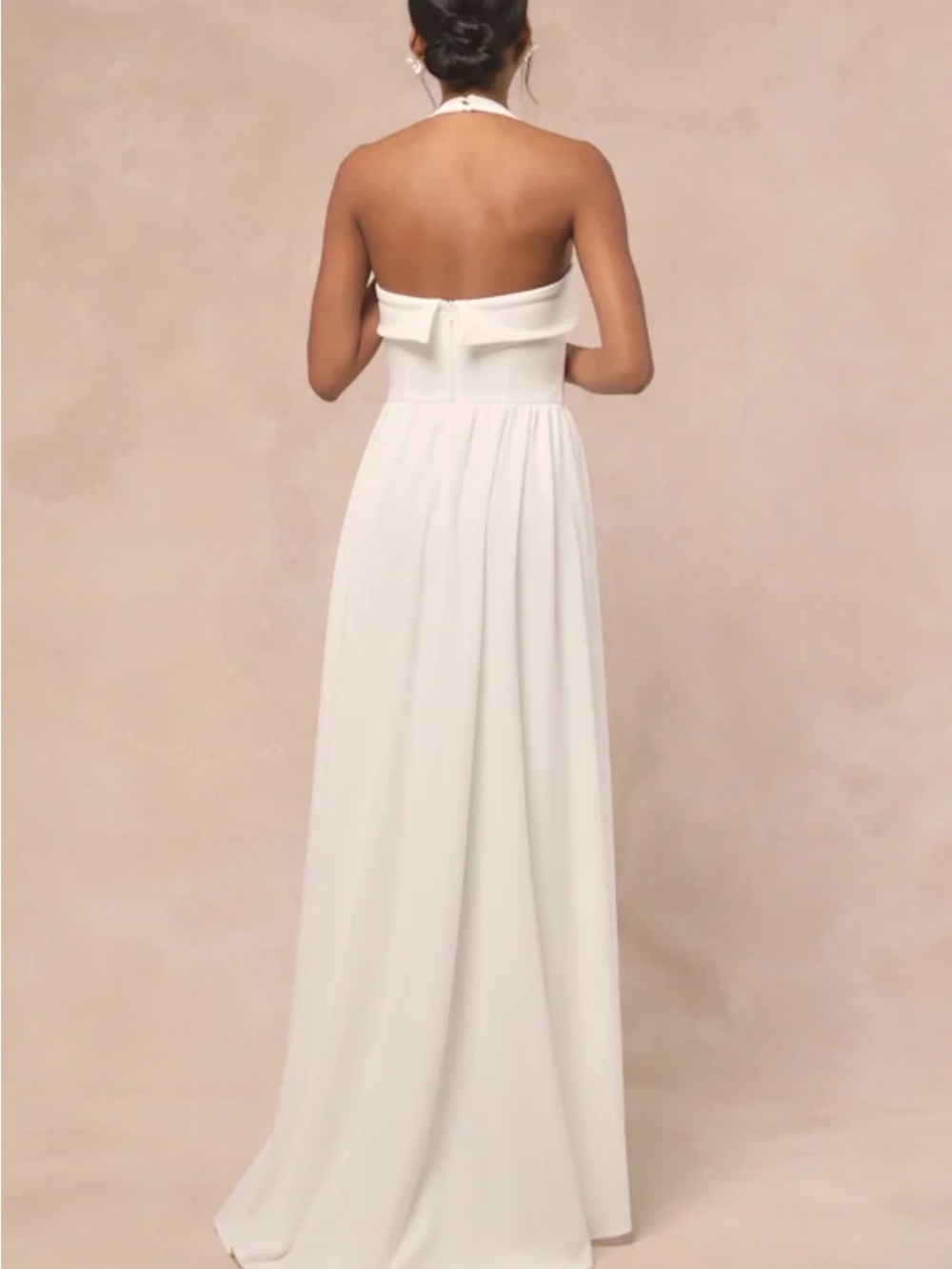 New Lulus Telia Halterneck White Maxi Dress Sz XL - Picture 7 of 9
